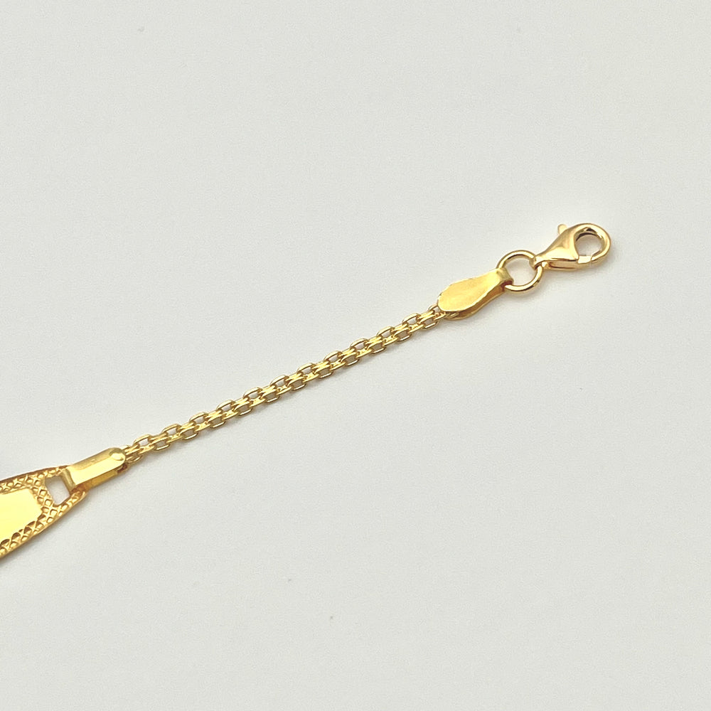 Kinderarmband aus 22 Karat Gold mit sicherem Verschluss und Verlängerung