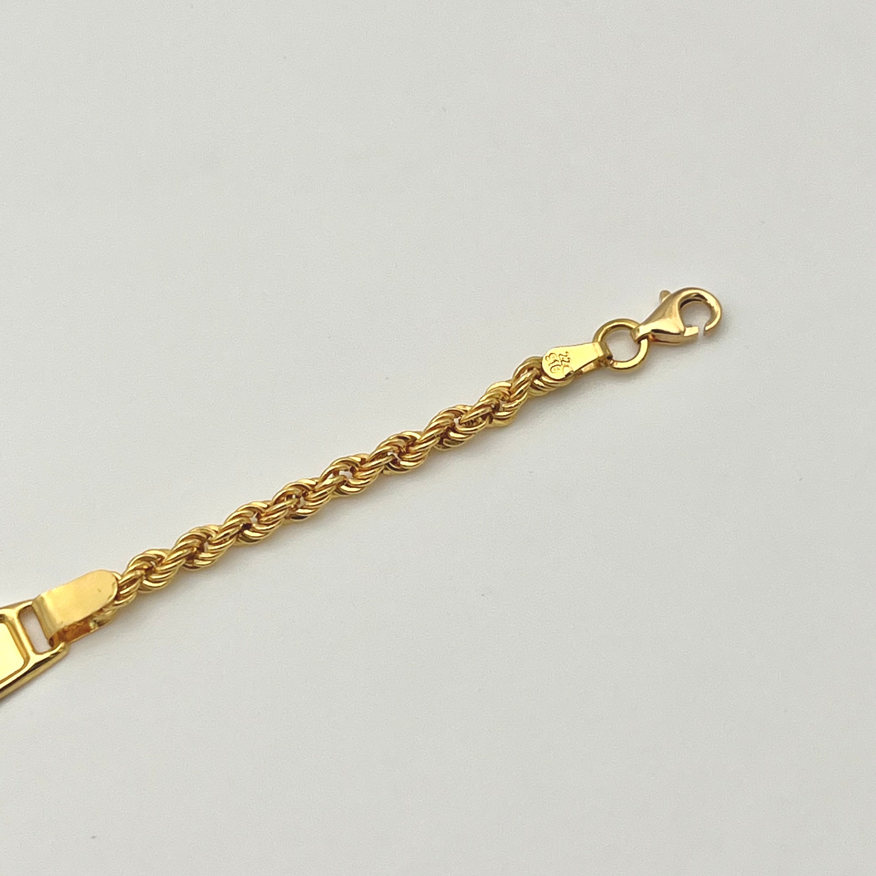 Kinderarmband aus 22 Karat Gold mit sicherem Verschluss und Verlängerung