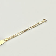 Detailansicht der Panzerkette am Kinderarmband aus 585 Gold