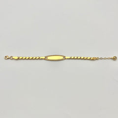 Detailansicht der feinen Goldplättchen am Kinderarmband aus 916 Gold